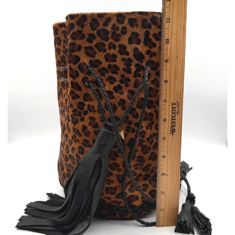 Wendy Nichol Leopard Pony Hair Leather Limited Edition Bullet Bag Backpack‎ RARE